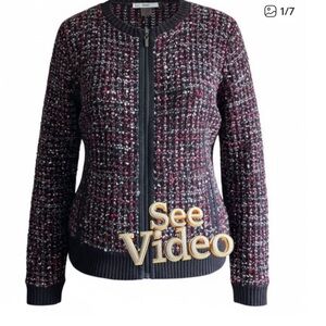 👛 (ANY 2/$20) ALIA Loose Weave Multi Color Zipper Sweater, Medium